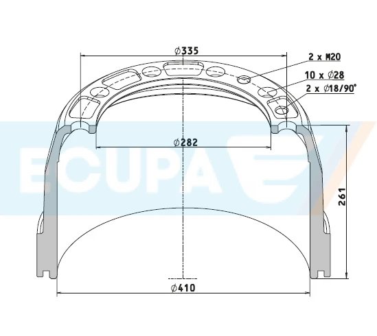 Brake Drum | BR.10.1075306 | ECUPA