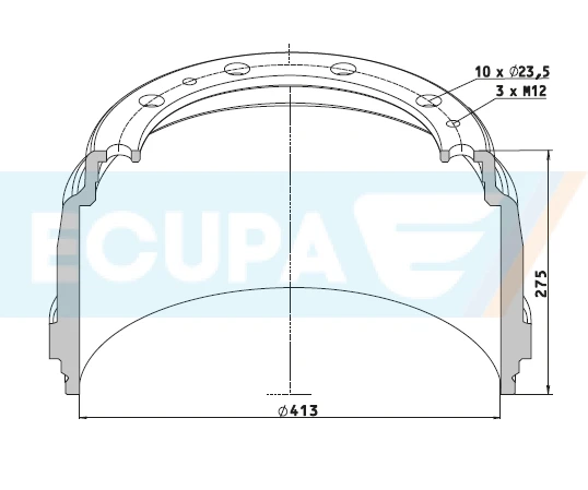 Brake Drum | BR.10.1414153 | ECUPA