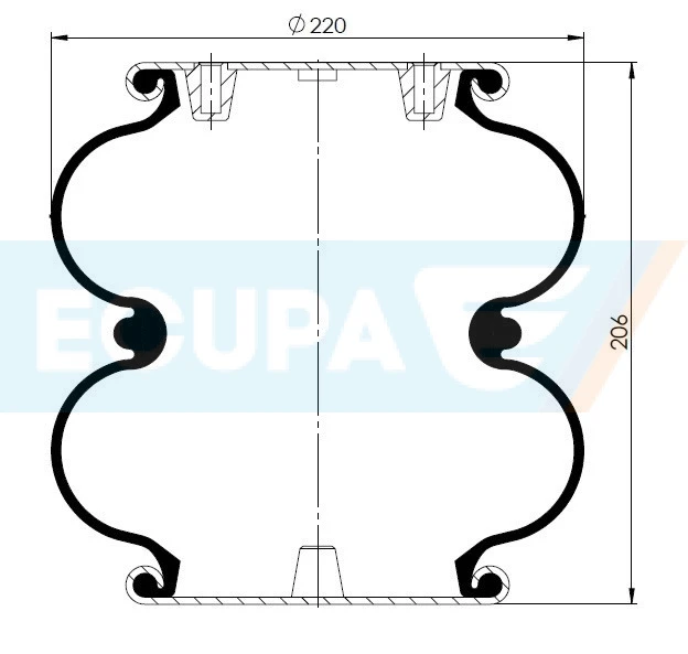 SP.10.FD200-19P04CAS 1319761 SAF 3.027.1278.01 S, SAF 3.027.1280.01 S, SAF 4.229.1004.00, Scania 1319761, Scania 1387283, Scania 1387289, ZG ZG.40700-0008, Airkraft 113002, Blacktech 2C 21-210 P22, Contitech FD 200-19 P04, Dunlop S09208, Firestone W01-M58-7894, Goodyear 2B9-700, Phoenix SP 2 B 12 R-5